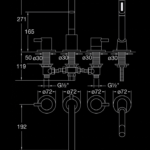 100 2400 4-HOLE DECK MOUNTED BATH MIXER 3