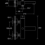 120 1100 EXPOSED SINGLE LEVER MIXER FOR BATHTUB 1