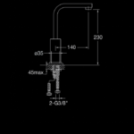 120 1510 SINGLE LEVER BASIN MIXER WITHOUT POP UP WASTE 3