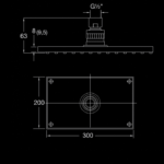 120 1688 RAIN SHOWER 200 X 300 X 8 MM 3