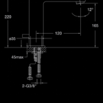 120 1750 SINGLE LEVER BASIN MIXER WITHOUT POP UP WASTE 2