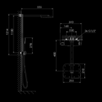 390 2743 SHOWER SET WITH 2 JET HEAD SHOWER 2