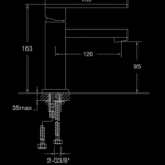 160 1010 SINGLE LEVER BASIN MIXER WITHOUT POP UP WASTE 3