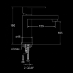 170 1010 1 SINGLE LEVER BASIN MIXER WITHOUT POP UP WASTE 3