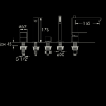 170 2450 4-HOLE DECK MOUNTED BATH MIXER 2