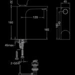 205 1755 SINGLE LEVER BASIN MIXER WITH POP UP WASTE 1