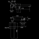 230 1800 WALL MOUNTED SINGLE LEVER BASIN MIXER 1