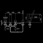 230 2400 4-HOLE DECK MOUNTED BATH MIXER 3