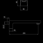 240 2300 WALL SPOUT FOR BASIN OR BATHTUB 1