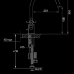 250 1400 SINGLE LEVER SINK MIXER 3