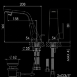 260 1000 1 BN SINGLE LEVER BASIN MIXER WITH POP UP WASTE 2