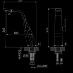 260 1700 1 BN SINGLE LEVER BASIN MIXER WITHOUT POP UP WASTE 2