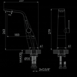 260 1700 1 S SINGLE LEVER BASIN MIXER WITHOUT POP UP WASTE 3