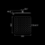 390 1681 RAIN SHOWER ULTRA FLAT 250 X 250 X 2 MM 3